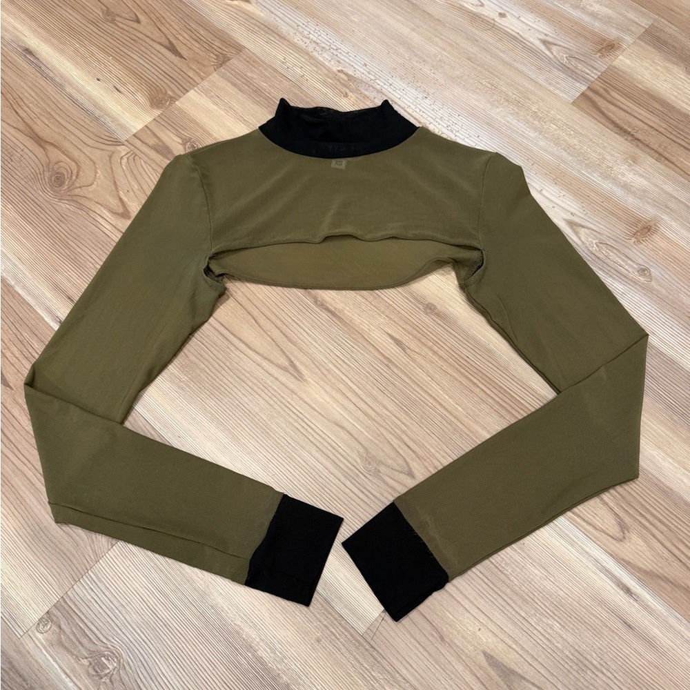 *ACCT CLOSING MAKE OFFER* I.AM.GIA Mock Neck Olive Green/Black Bolero-Size XS